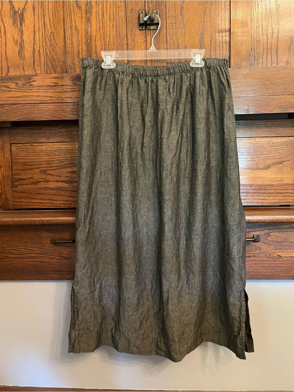 Eileen Fisher 3-Piece Irish Linen Gray Jacket, Tank, Skirt, 2X - Picture 12 of 16